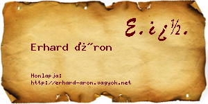 Erhard Áron névjegykártya